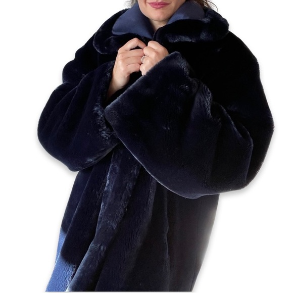 Vintage ESCADA Margaretha Ley Faux Fur CoatSize 34